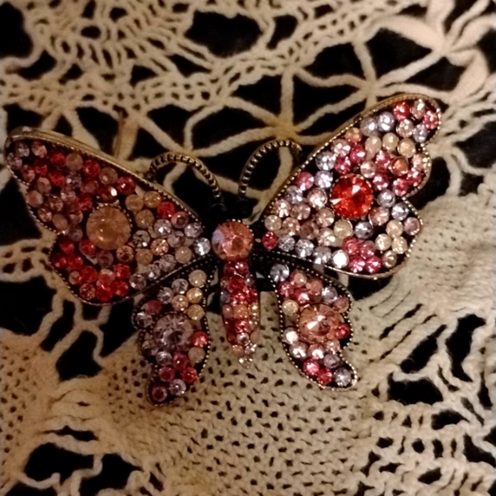 Brooch Pink Butterfly